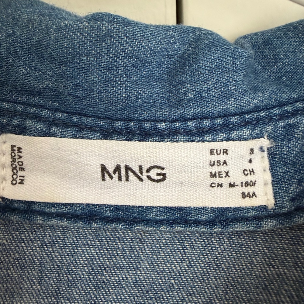 Mango tiered long-sleeve denim shirt dress - Picture 3 of 5
